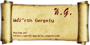 Würth Gergely névjegykártya